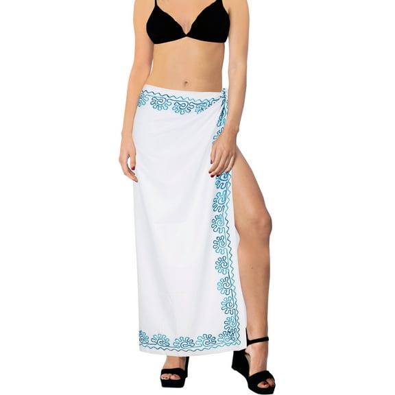 HAPPY BAY Women's Beachwear Summer Beach Bikini Wraps Sarong Wrap Skirt Swimsuit Swimwear Coverups Swim Cover ups for Women One Size Daisy, Embroidery