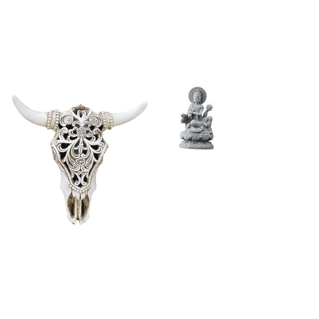 Escultura de pared de calavera,Estatua de resina con cabeza de vaca para decoración de pared y hogar,Adornos de diseño de patrón de decoración de pared de cabeza de vaca,Estatua de Guan