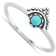 thumbnail image 4 of CHOOSE YOUR COLOR Chic Simulated Turquoise Promise Tiara Ring .925 Sterling Silver Crown Band Blue CZ Female Size 6, 4 of 4