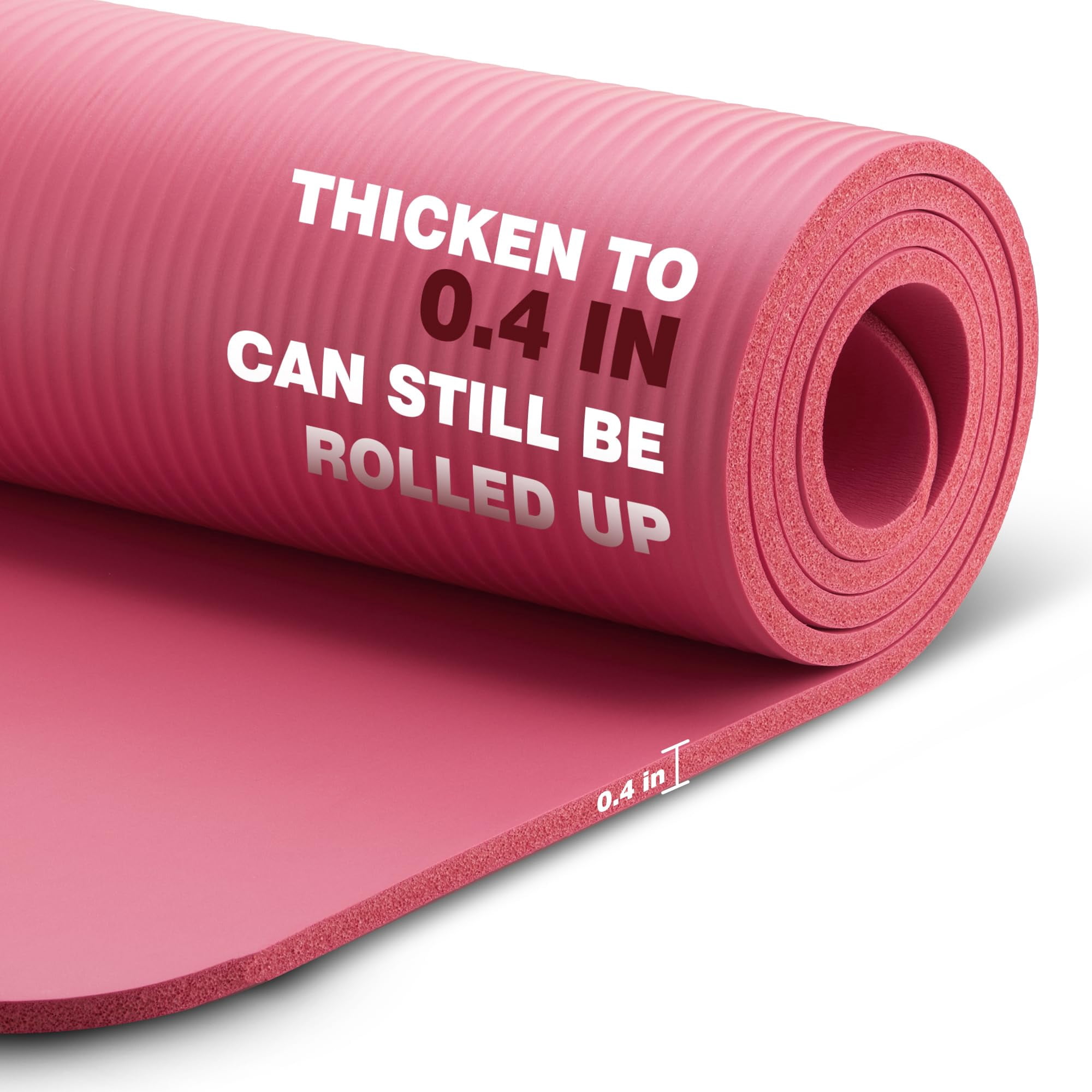 72”x24”x10mm pink NBR yoga mat for exercise pilates stretching meditation