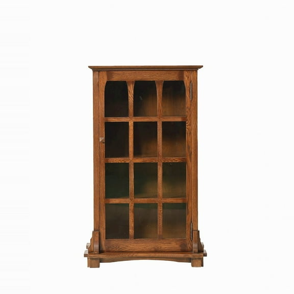 Crafters and Weavers Arts and Crafts 32.5" Wood Display Bookcase in Walnut
