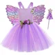 thumbnail image 3 of Vestido de tul con tutú de hada y mariposa de lavanda para niñas, disfraz con alas para fiesta de cumpleaños de carnaval, vestido de princesa de tul, vestido de baile, 3 of 5