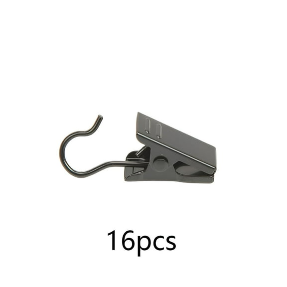 FACEGA 16Pcs Curtain Rings Polished Surface Curtain Hangers Clips Lasting Shine Curtain Clips Black1