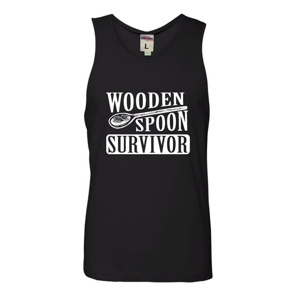 Adult Wooden Spoon Survivor Funny Sleeveless Tank Top Cotton T-Shirt