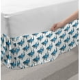 thumbnail image 2 of Sea Animals Bed Skirt, Fierce Predator Wild Shark Swimming Sharp Teeth Bite Nautical Theme Pattern, Elastic Bedskirt Dust Ruffle Wrap Around for Bedding Decor, 4 Sizes, Blue White, by Ambesonne, 2 of 2