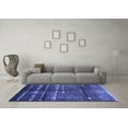 thumbnail image 3 of Ahgly Company Machine Washable Indoor Rectangle Oriental Blue Industrial Area Rugs, 4' x 6', 3 of 4