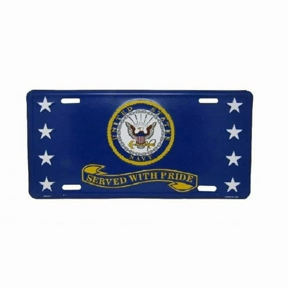 212 Main MP9071 6 x 12 in. U.S. Navy Served with Pride Metal License Plate