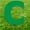 Green, variant on Blue Letter C 20 inches tall
