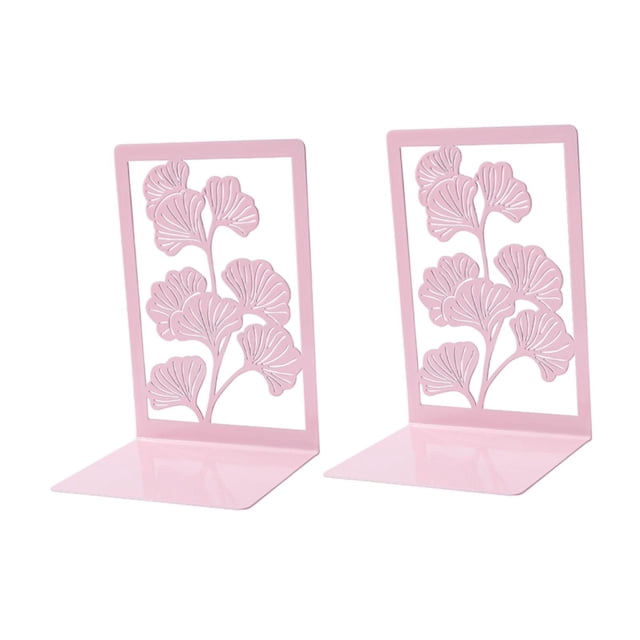 Ginkgo Libro termina, decorativo, un organizador de decoración de estanterías moderno moderno único, Bookends Bookends Stopper para oficina escolar (1 Rosa