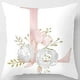 thumbnail image 4 of ZHAOCHENG Fundas de almohada decorativas con letras del alfabeto, fundas de cojín con flores y letras del alfabeto, 18 x 18 pulgadas, 4 of 4