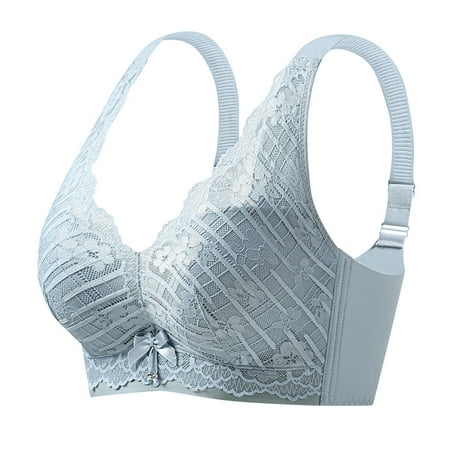 BYHONG Women s Latex Inner Cup Push Up Wireless Adjustable Bra Seamless Breathable Sexy Lace Vest Style with Side Support for Underarm Control Blue XL