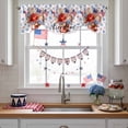 thumbnail image 3 of 4th of Tie Up Valances Curtain, Adjustable Kitchen July American Flag Patriotic Star Flowers Valances for Windows Decor, Rod Pocket Short Curtains Set for Bedroom/Bathroom, 60"x18", 3 of 9