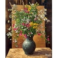 thumbnail image 2 of Ziman, Peter 12x14 Black Ornate Wood Framed with Double Matting Museum Art Print Titled - Field Flowers in Vase XIII, 2 of 4