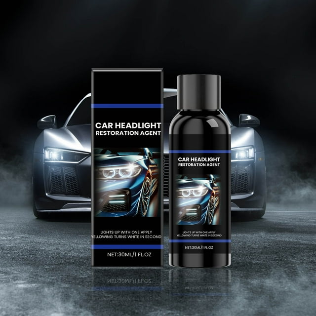Meitianfacai Trousse de Restauration de Phares de Voiture 30 ml Élimination Rapide de l'Oxydation avec Protection Longue Durée pour Lentilles en Plastique et en Polycarbonate