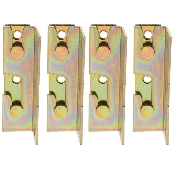 YSNOOWE 4Pcs Golden Bed Hardware Bracket for Furniture Assembly and Wood Beds