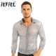 thumbnail image 2 of Camiseta de discoteca de los años 70 para hombre, ropa de disfraces holográfica con lentejuelas brillantes, malla transparente, ropa de club, camiseta de actuación de baile de discoteca, 2 of 5