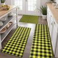 thumbnail image 2 of Yellow Black Checkerboard Checkered Pattern Kitchen Rugs Sets Of 3,Kitchen Runner Rugs Non Skid Washable,Decorative Kitchen Floor Mats for Kitchen,Sink,Laundry,17"x30"+ 17"x47" + 17"x59", 2 of 6
