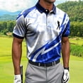 thumbnail image 5 of Fnnxeal Mens Polo Shirts Short Sleeve Casual Summer Golf Collared Graphic Polo Blue Shirts for Men Size 2XL, 5 of 5