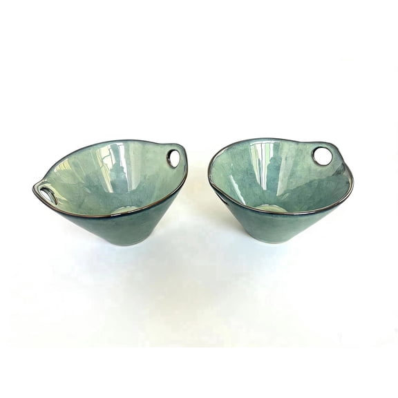 YUN TAO Ceramic Ramen Bowls Set of 2, 25 oz Large Japanese Style Serving Bowls for Salad,Udon, Soba, Pho,Pasta, Asian Soup Noodle(olive green)