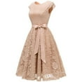 thumbnail image 6 of Market In The Box Women's Lace Dress Vintage Style Midi Dress Cap Sleeve Swing Dress Scoop Bridesmaid Dress Party Cocktail Dresses Homecoming Dress, 6 of 8