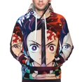 thumbnail image 6 of Demon Slayer Trendy Cartoon Men'S Fleece Hooded Hoodie, hoodies for women men with pockets,Fall Fashion 2025 Pullover Sweaters Winter Clothes, 6 of 9