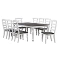 thumbnail image 5 of French Chic 9PC Extendable 60-96" Dining Table Set w 8 Chairs White/Brown Wood, 5 of 5