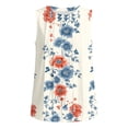 thumbnail image 5 of Fewfanhot Women's 4th of July Floral Print Tank Top, Patriotic Sleeveless Blouse with Red White Blue Flowers, Casual Summer Independence Day Top, S-3XL, 5 of 6