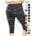 thumbnail image 3 of Stretch Is Comfort Women's Oh so Soft Knee Length Leggings Black Camo 4X, 3 of 3