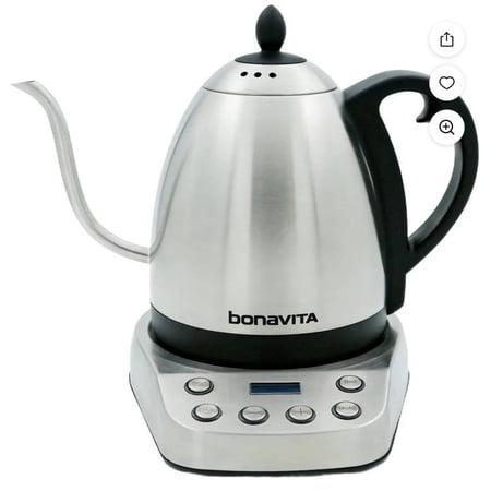 Bonavita Gooseneck Electric Kettle, Stainless Steel Water