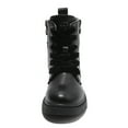 thumbnail image 3 of Boys Girls Waterproof Lace Up Side Zipper Mid Calf Combat Boots Black 11.5 Little Kid, 3 of 7