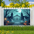 thumbnail image 4 of Halloween Theme Decorative Banner Spooky Atmosphere Jack o Lanterns Gate Design for Outdoor Decorating Holiday Party Night, 4 of 5