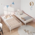 thumbnail image 4 of Jopath Twin over Twin Bunk Bed,Heavy Duty Metal Bed Frame with Ladder and Full-Length Guardrail,Noise Free, Easy Assemble,Able to Split 2 Bed,White, 4 of 5