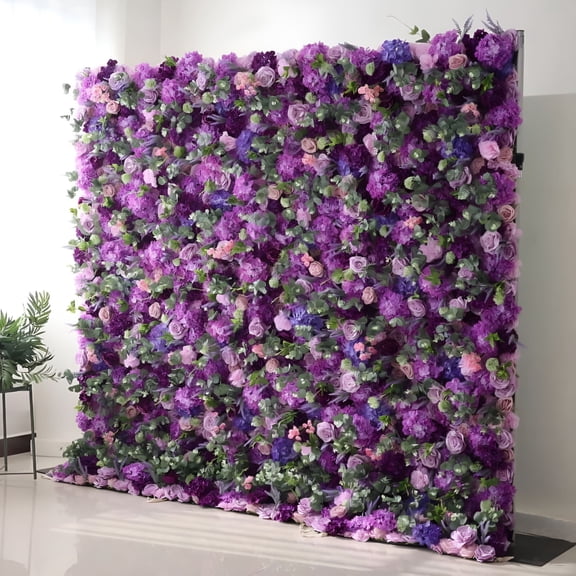 XIBUFE 2026 New Handmade Roll-Up Fabric Flower Wall,Artificial Flower Wall Backdrop Panels 1.15Ftx1.15Ft Rose Wedding Backdrop 3D Flower Wall Backdrop for Party Baby Shower Bridal Wedding Decor