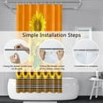 thumbnail image 6 of Wood Barn Door Shower Curtain for Bathroom with Hooks Harvest Yellow Sunflowers Green Leaves RV Stall Farmhouse Bathtub Home Decor Plants Fabric Waterproof Shower Curtains 72x72inches, 6 of 6