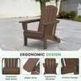 thumbnail image 6 of LOYALICE Outdoor Patio Chair, HDPE Plastic Adirondack Chair, Brown, 6 of 11