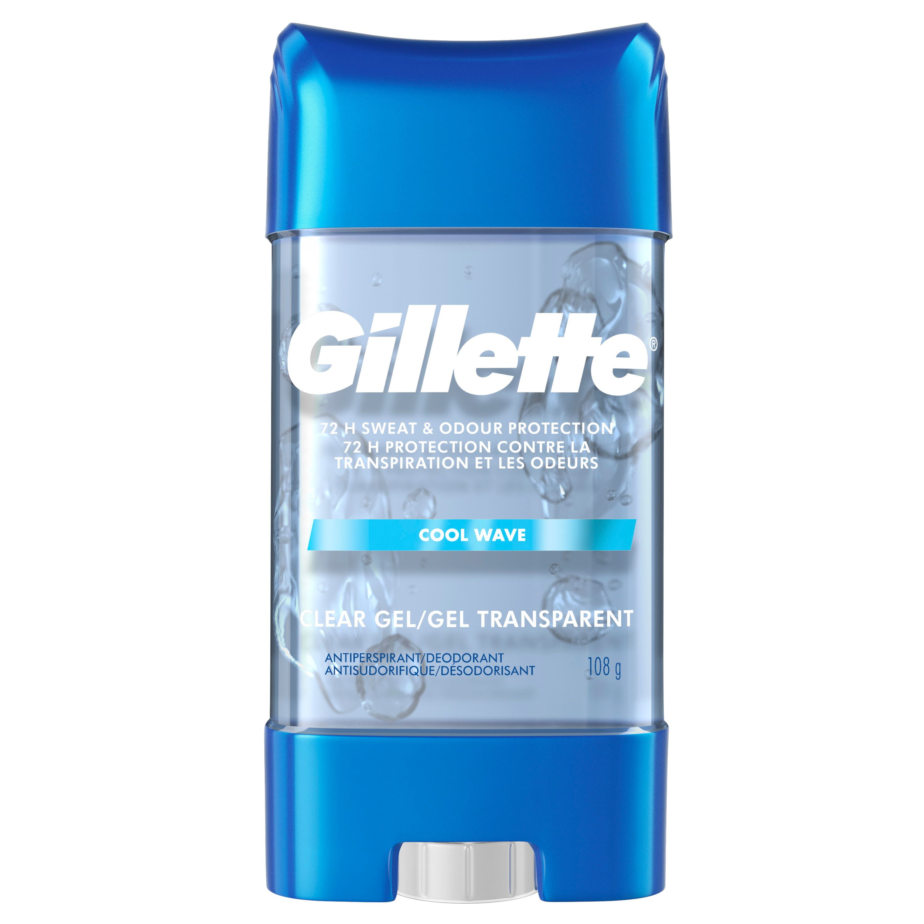 Gillette Antiperspirant and Deodorant for Men, Clear Gel, Cool Wave, 108g