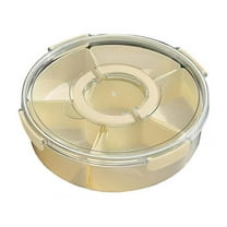 YIKA Tupperware Container Six Point With Handle Kitchen Sealed Spice Storage Box Transparent Dried Fruit Snack Tray Large Capacity Refrigerator Fresh-keeping Box Kitchen Storage white