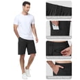 thumbnail image 2 of Men's Work Golf Shorts, Flexible Waistband Soft Breathable, 4-Pocket Lightweight Casual Hiking Black L, 2 of 7