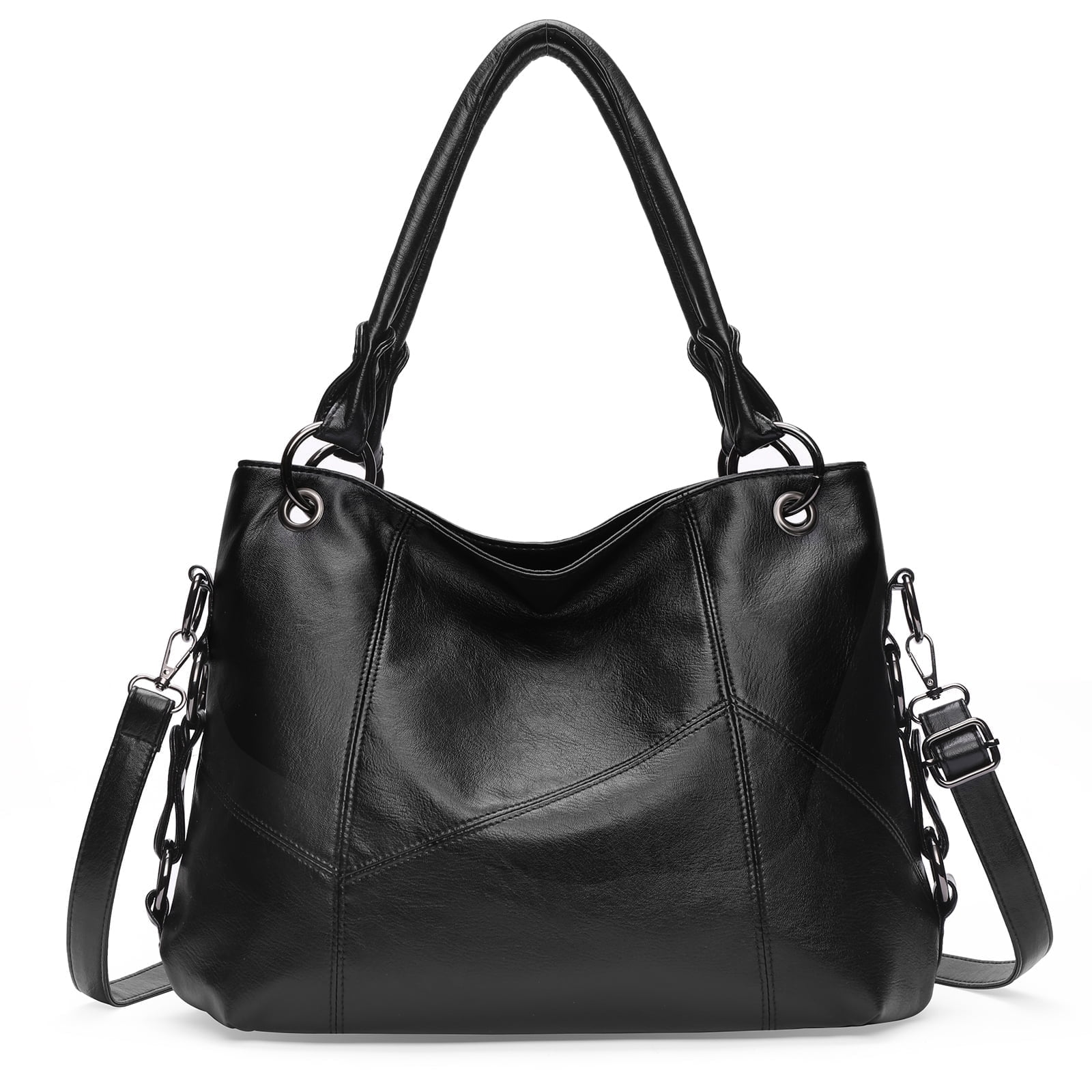 KALUNMA Genuine Leather Hobo Bag for Women Large Tote Shoulder Handbag Satchel for Laptop Work Ladies