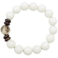 thumbnail image 1 of Brazalete Creative White Bodhi Seed, 12 mm, cuentas de loto, 17,5 cm, 1 of 2