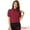Wine Red, variant on DARING DIVA Women's Button Down Sheer Short Sleeve Point Collar Work Shirt  XS White