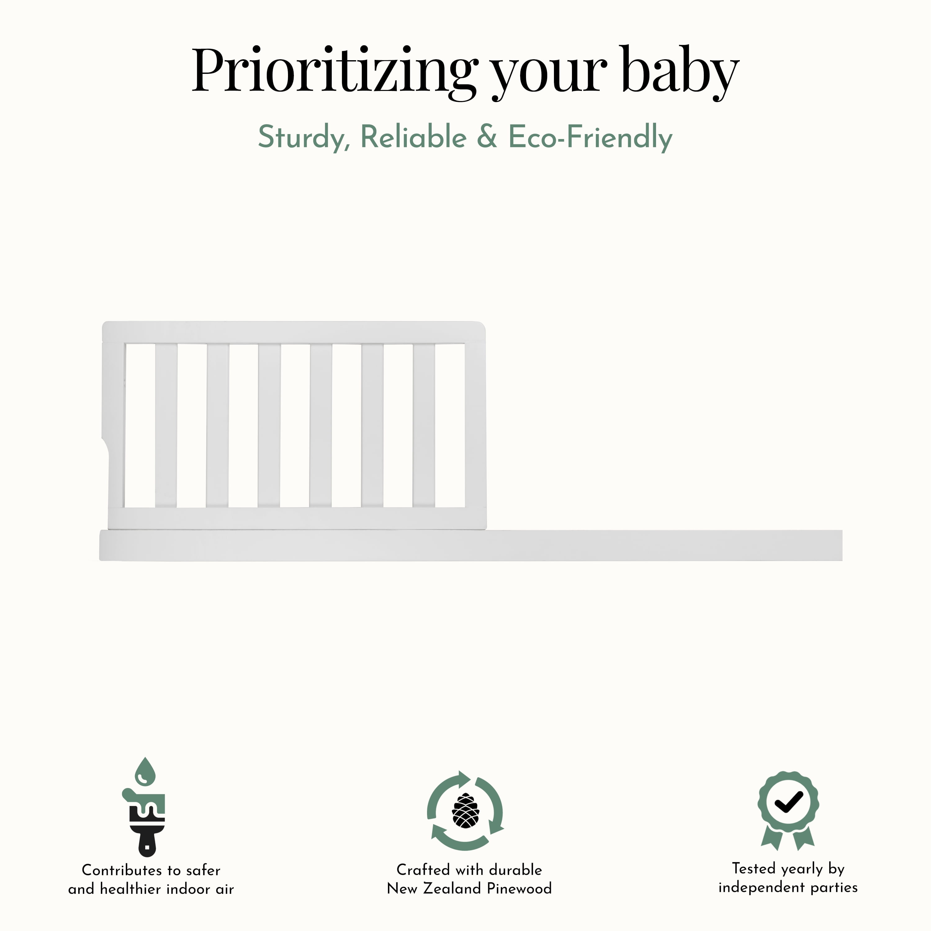 Evolur Convertible Crib Guardrail, Frost