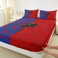thumbnail image 6 of Manfei Spider Web Bed Sheets Twin, Cartoon Spider Twin Sheet Sets, Honeycomb Geometric Bedding Sets Twin Size, Microfiber Room Decor, 3pcs, 6 of 7