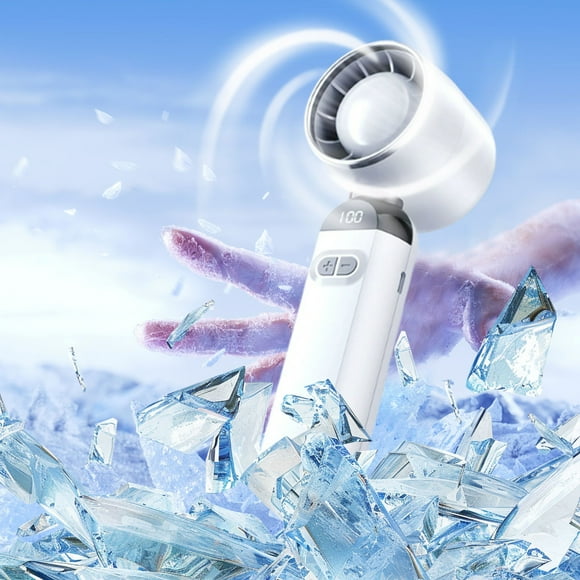 2025 Newly Handheld Fan Portable Quiet Strong Wind USBAdjustable SpeedPower DisplayEasy Clean Foldable Powerful Desk Fan