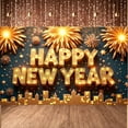 thumbnail image 4 of Golden Happy New Year Banner Lighted New Year Banner Fireworks Decor Star Pattern Celebration Banner for New Year Party Holiday Celebration Indoor Decoration, 4 of 9