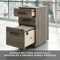 thumbnail image 3 of OfficeWorks by Sauder Affirm 60” x 35" 1-File Single Ped Bowfront Desk, Hudson Elm Finish, 3 of 5