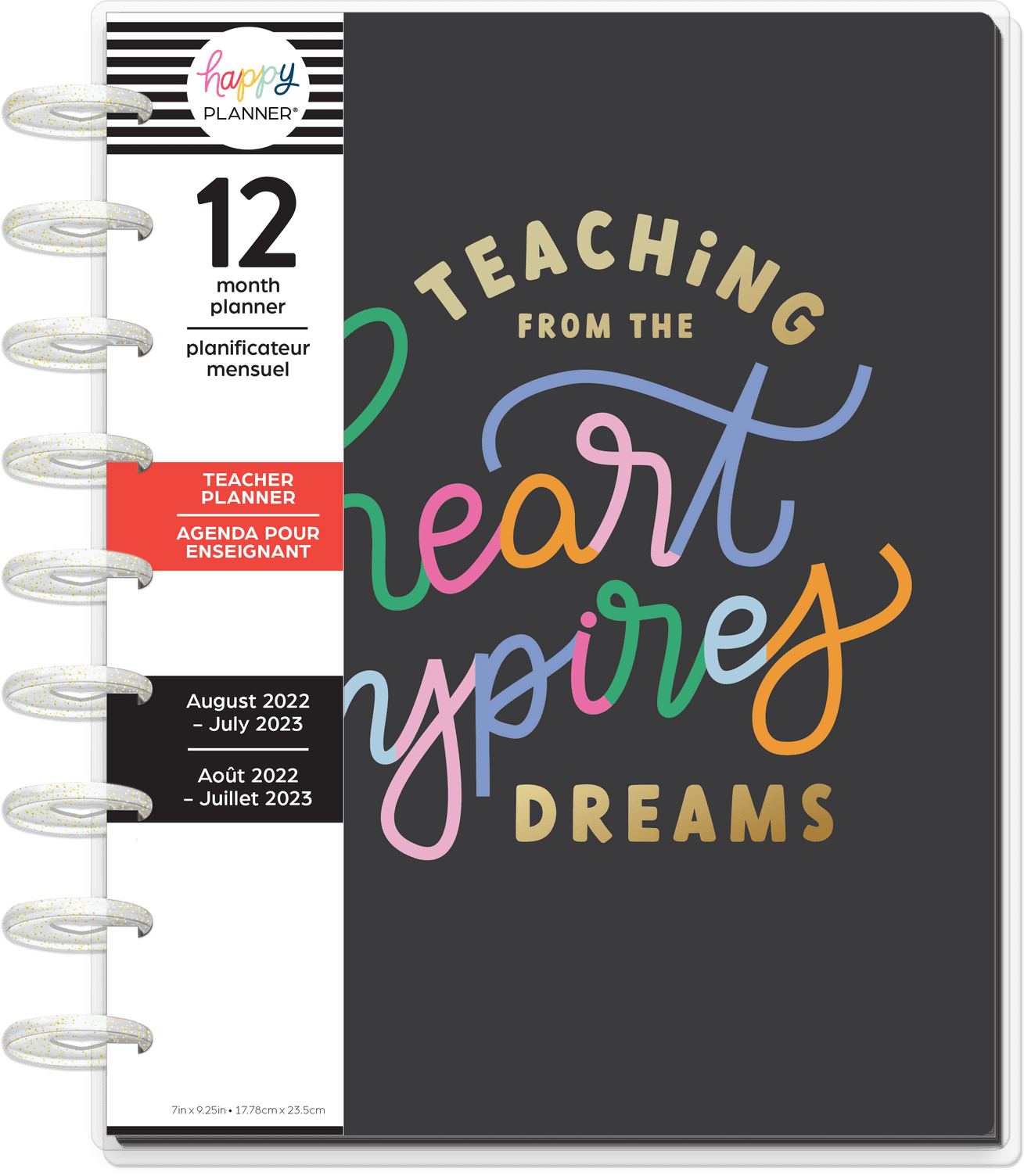 Big Planner 8.5 x 11 Brave Teacher July 2023 Happy Planner Daily 12 Month Teacher Lesson Planner Aug 2022 Teacher Layout Weekly & Monthly Disc-Bound Pages Daily 