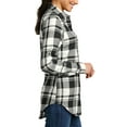 thumbnail image 5 of Mafoose Flannel Shirts For Women Plaid Jackets Long Sleeve Button Down Snow White/ Black 3X-Large, 5 of 6