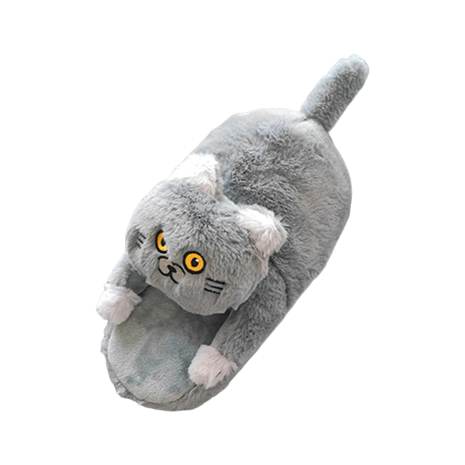 Mammoet kapitalisme Afdeling Winter Plush Slippers Skid Cuddly Hug Cat Indoor Slippers Floor Shoes Size  Cozy Creative Gifts Funny House Slippers for Mom Wife , Grey - Walmart.com