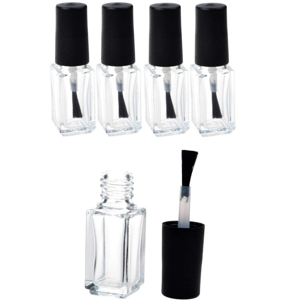 5 Pack 5ml Glass Nail Polish Bottles Empty Nail Polish Clear Bottles